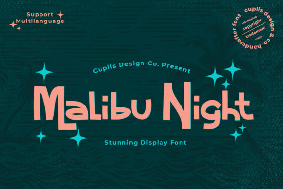 Malibu Night Display Font for Marketing Visuals